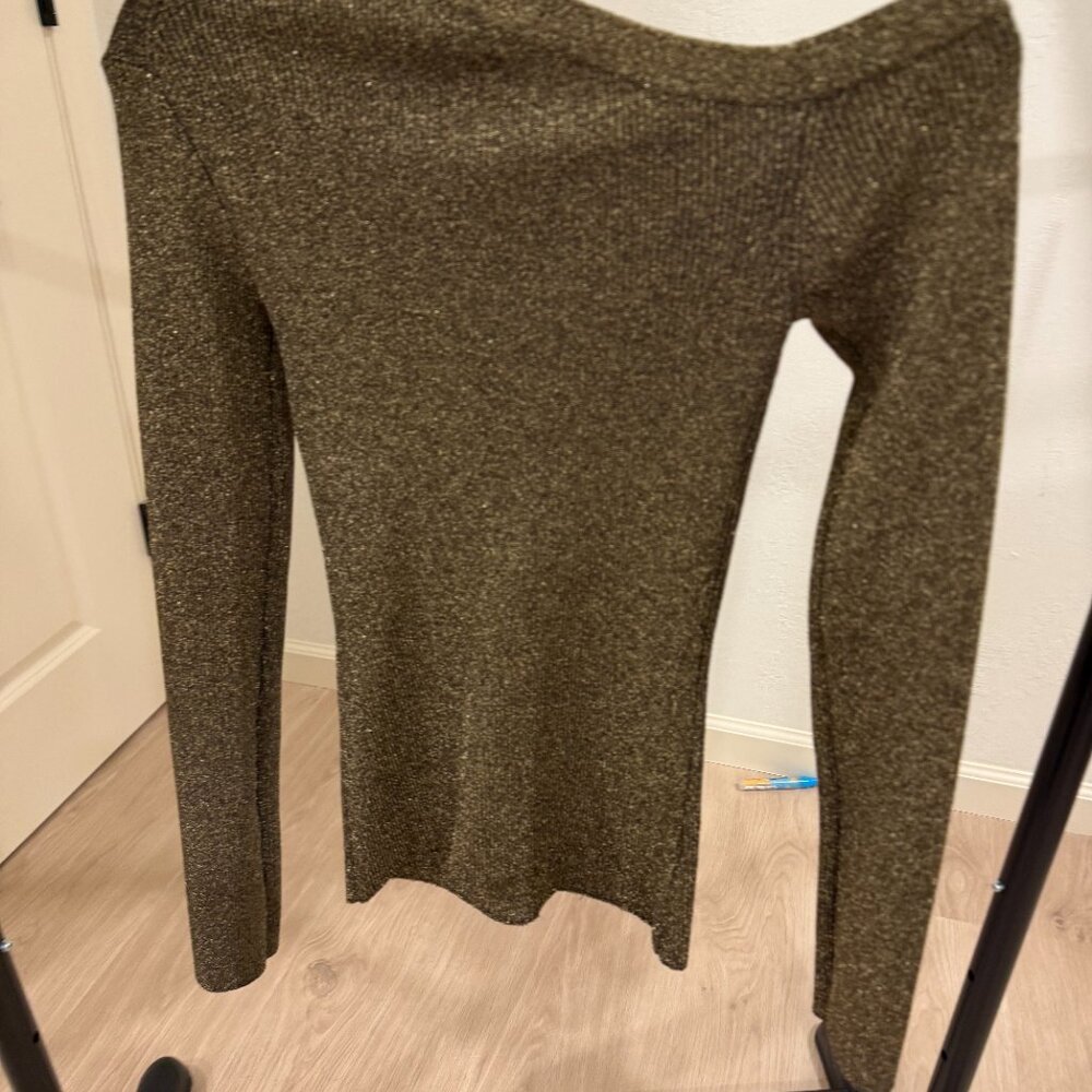 STAUD Craftsman Sweater Color: Metallic Gold - Picture 7 of 8